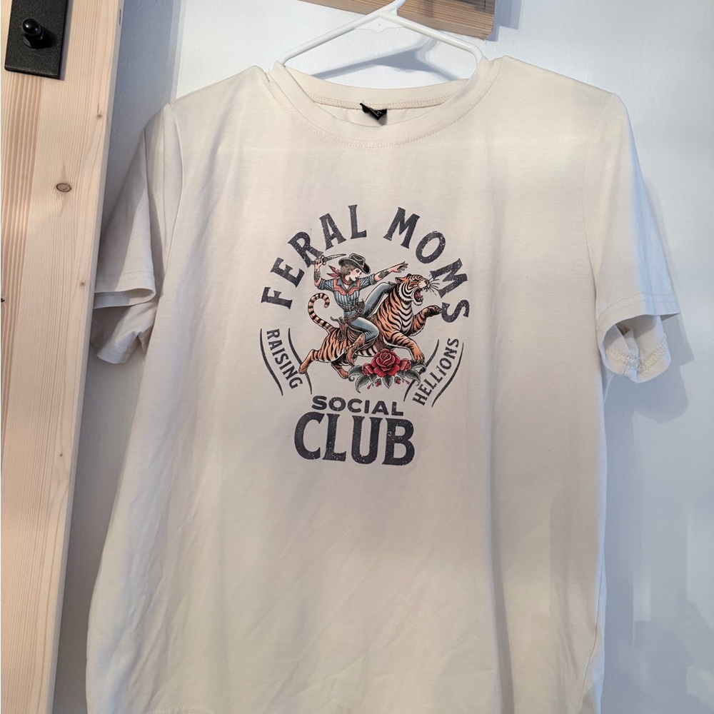 Feral Moms Social Club Graphic Tee - Cream